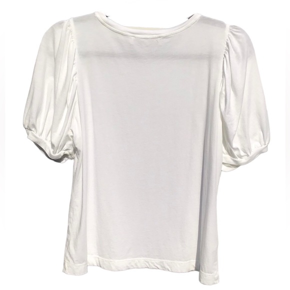 LOFT - White Puffy Short Sleeve Top - Size M - Picture 2 of 4